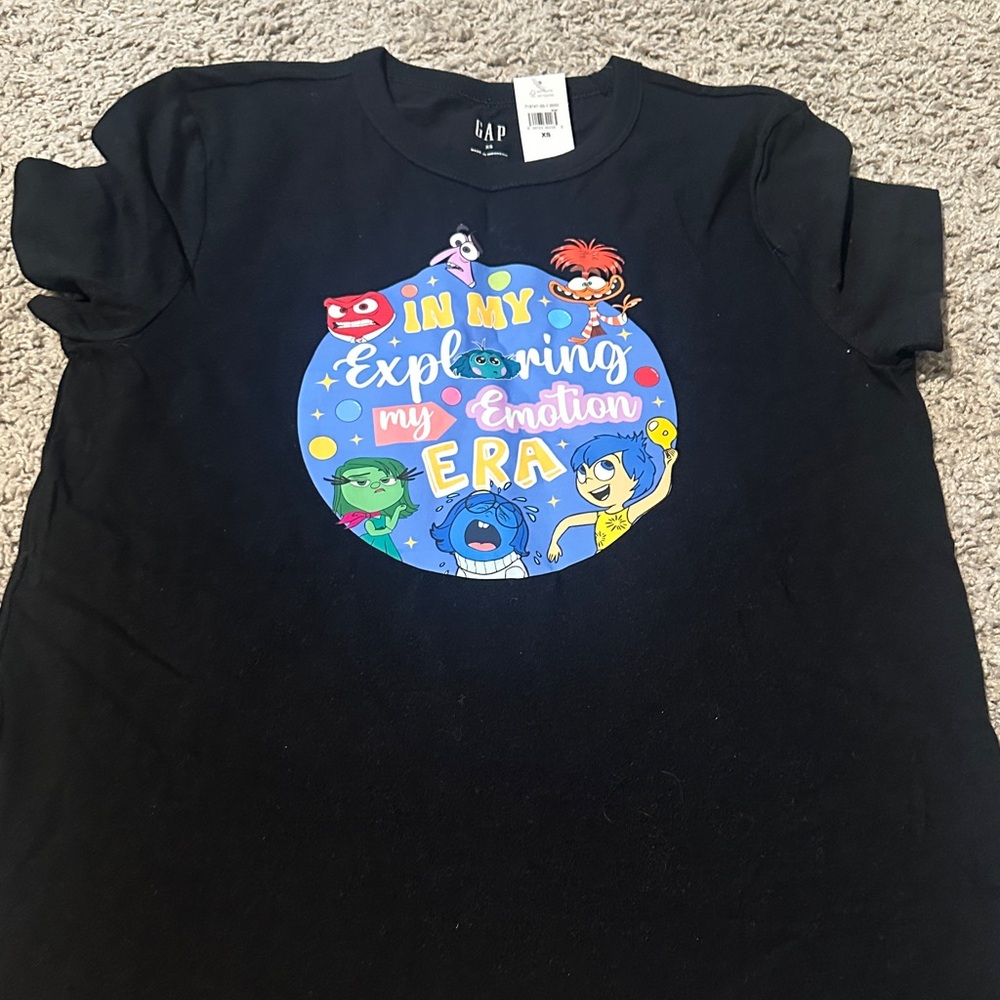 NWT GAP Black INSIDE OUT Emotion Graphic Tee Size XS Women
